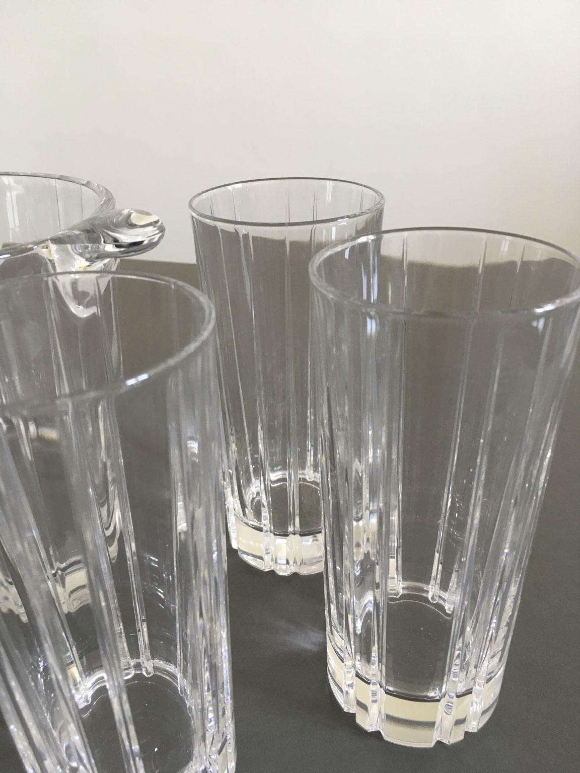 Italia Postmoderno Juego 5 Vasos Bar Transparentes con Cubitera en venta 8