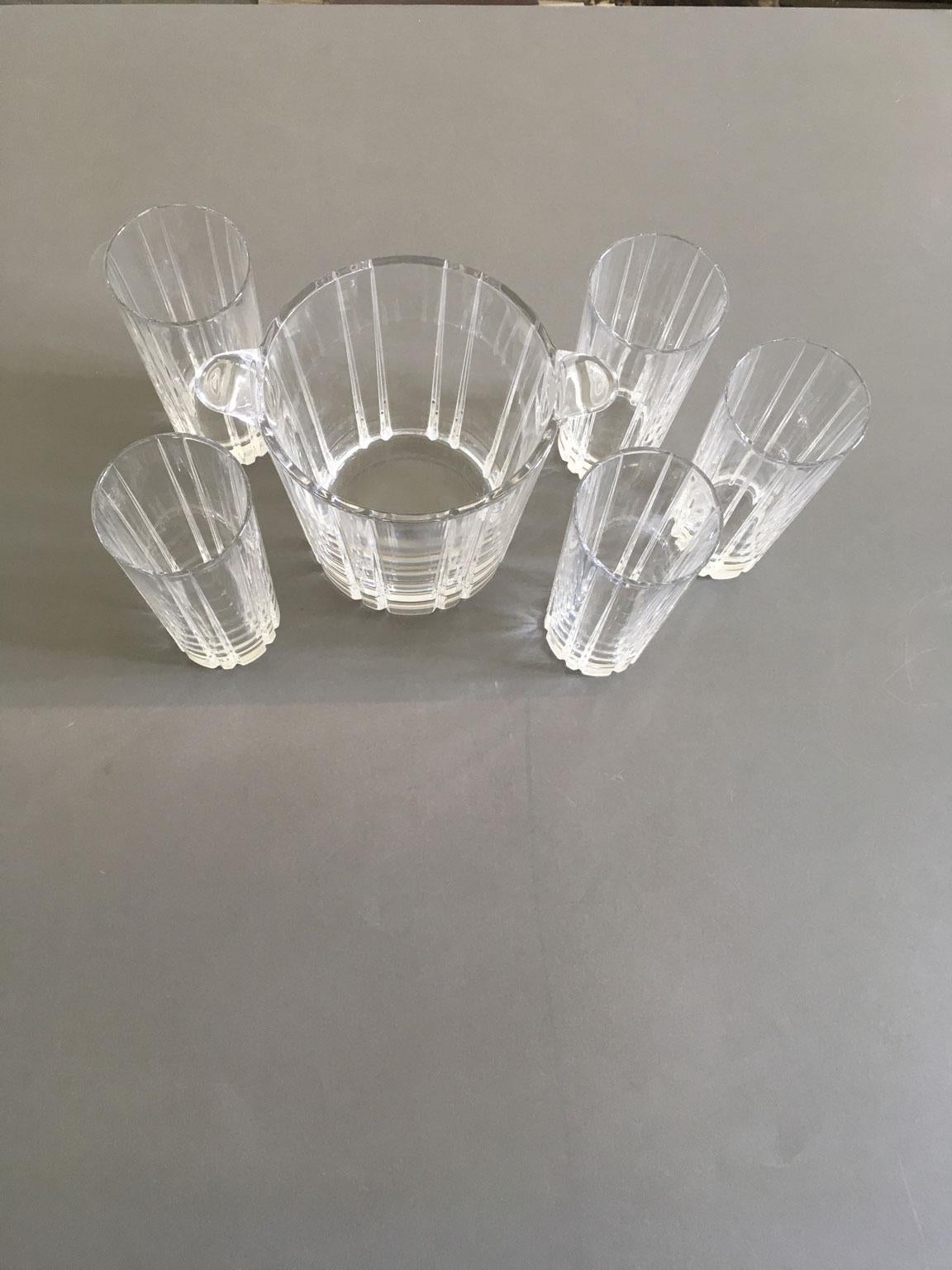 Italia Postmoderno Juego 5 Vasos Bar Transparentes con Cubitera en Bueno estado para la venta en Brescia, IT