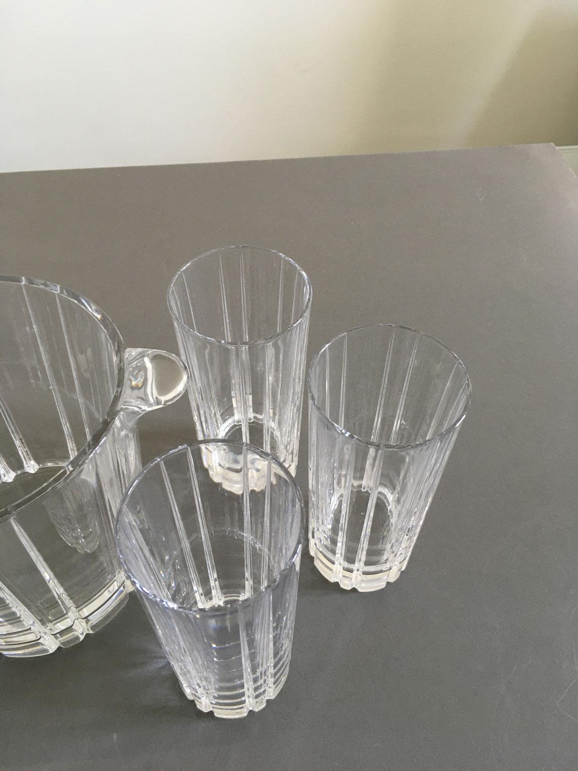 Italia Postmoderno Juego 5 Vasos Bar Transparentes con Cubitera en venta 2