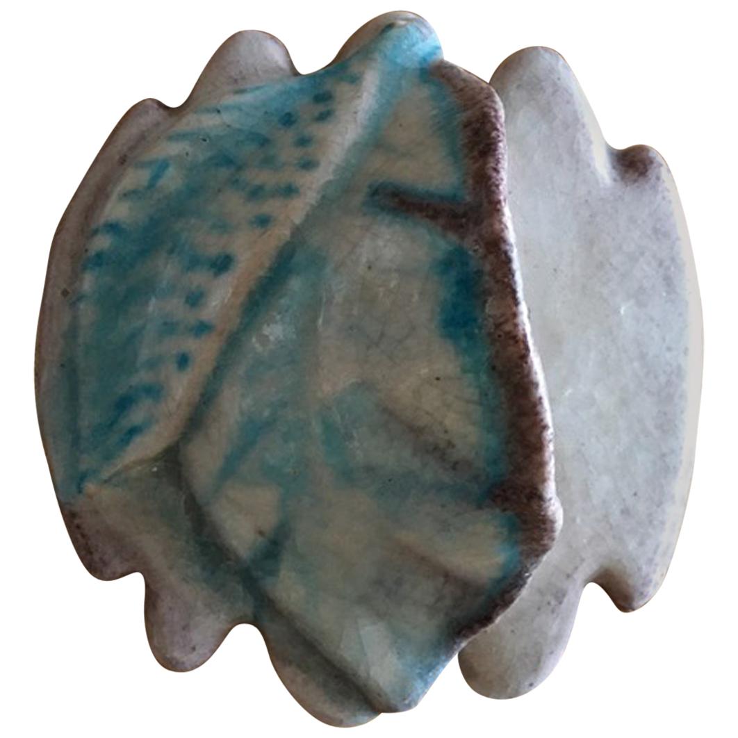 Italy Postmodern Light Blue Ceramic Wall Sconces Organic Shape