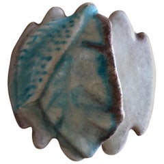 Italy Postmodern Light Blue Ceramic Wall Sconces Organic Shape
