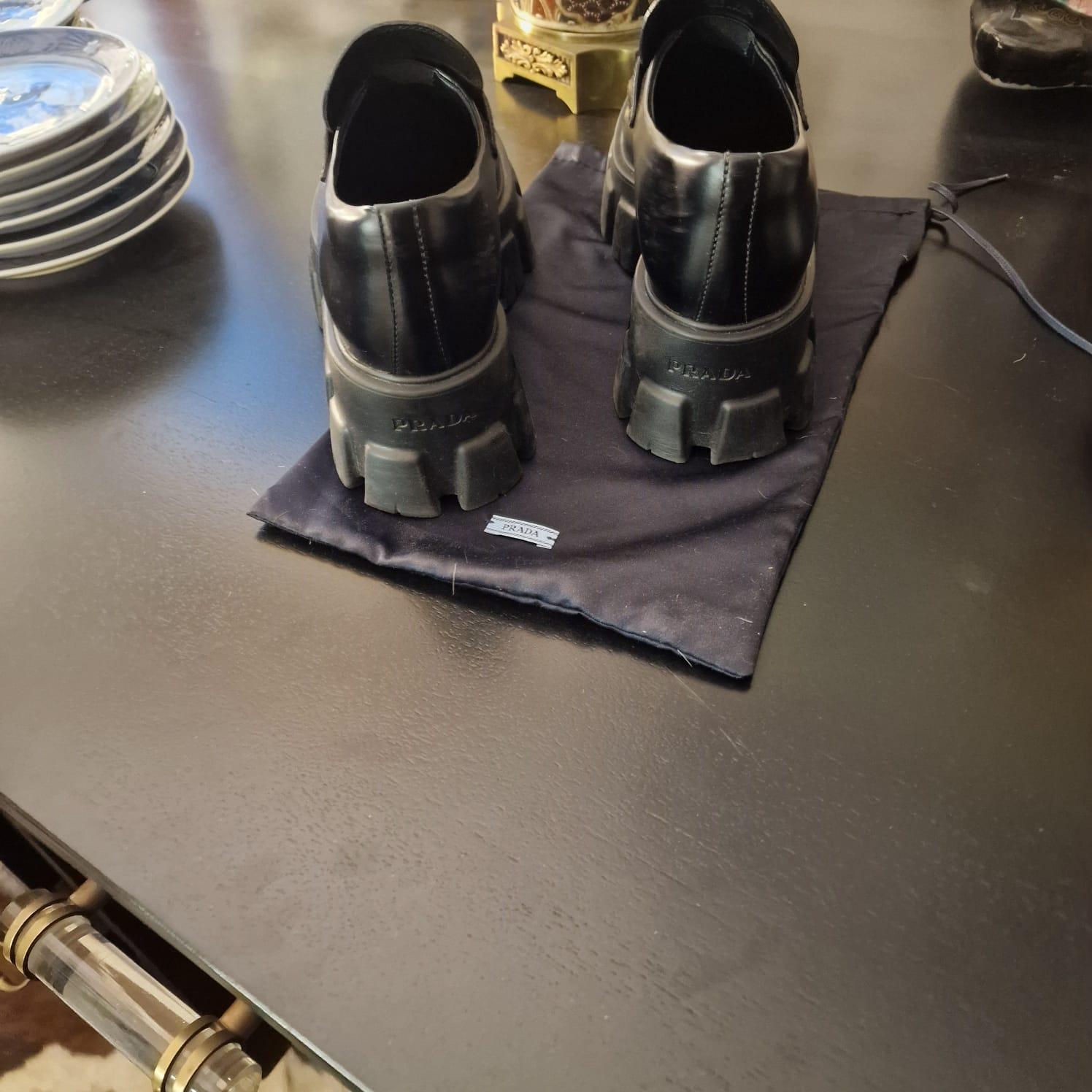 Italy Prada Black Loafers, sport shoes 6
