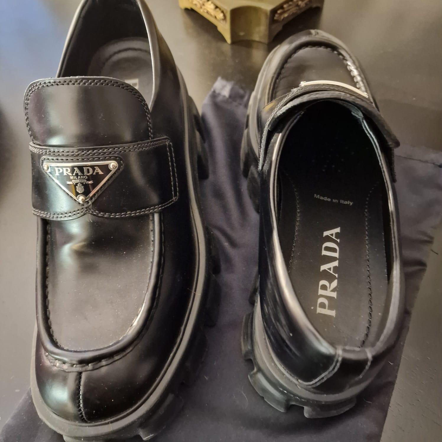 Italy Prada Black Loafers, sport shoes 7