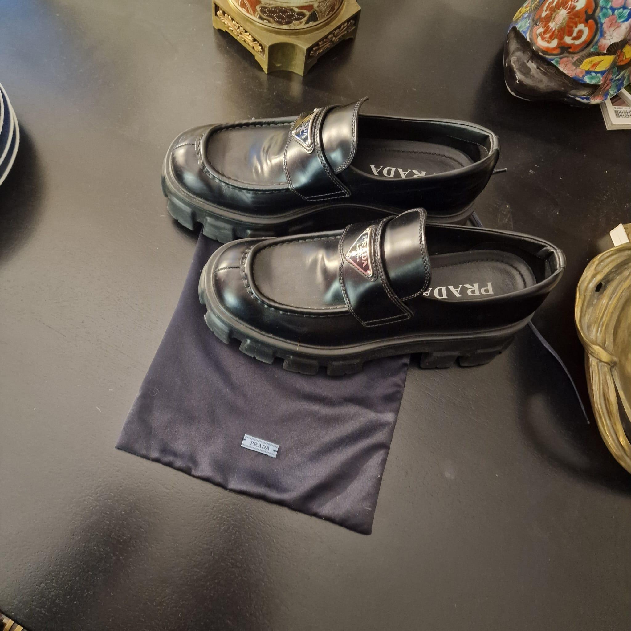 Italy Prada Black Loafers, sport shoes 13
