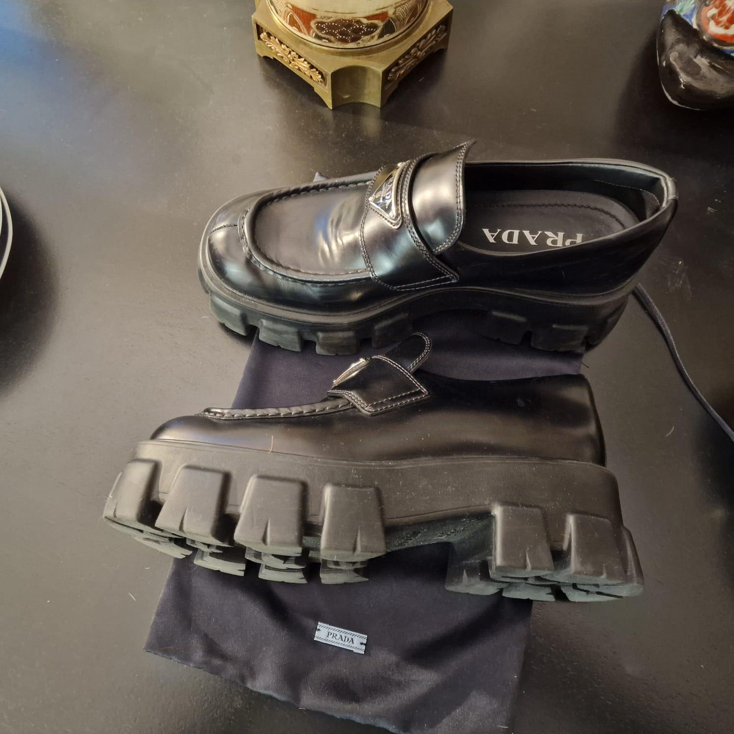 Italy Prada Black Loafers, sport shoes 2