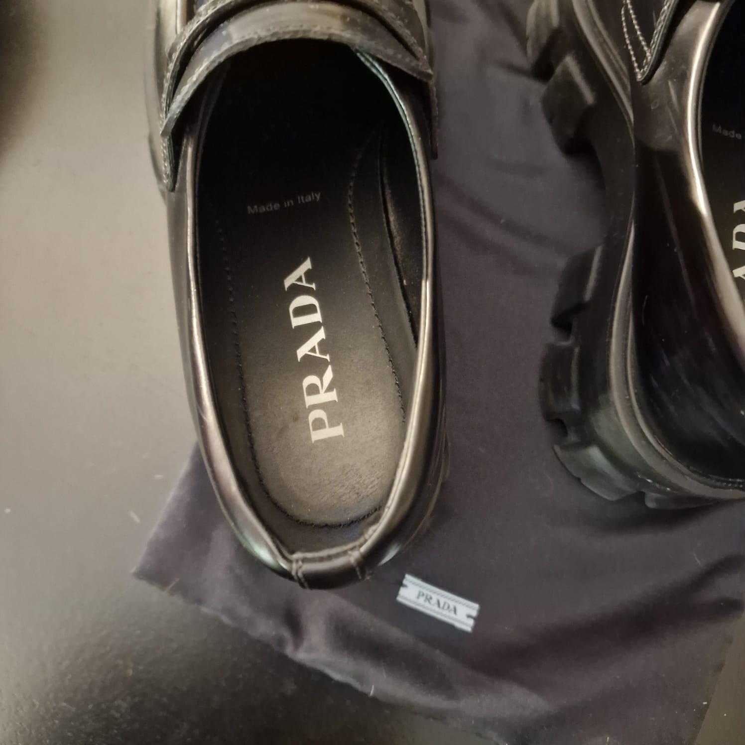 Italy Prada Black Loafers, sport shoes 5