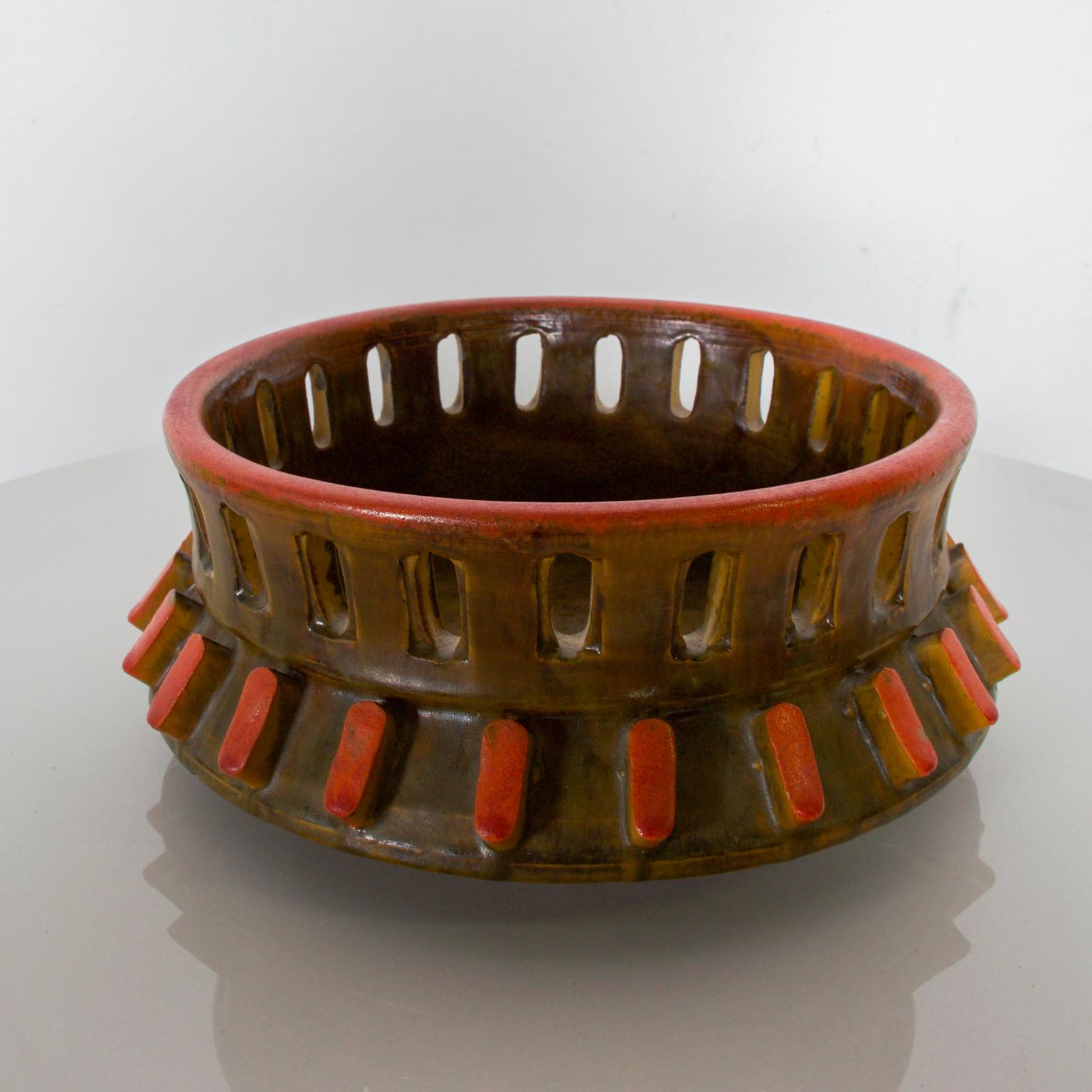 burnt orange decorative bowl