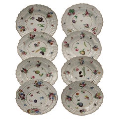 Antique Italy Richard Ginori Mid-18th Century Porcelain Set 8 Dishes Floral Design