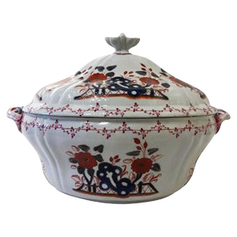 Italy Richard Ginori Mid-18th Century Porcelain Soup Bowl Red Blue Decor