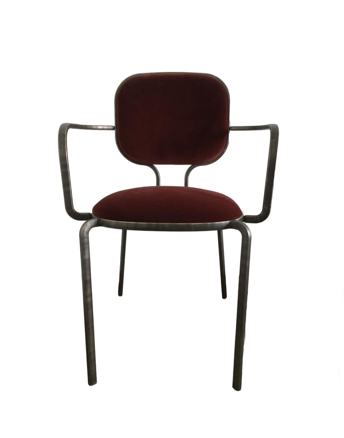 Italia Juego de 12 Sillones de metal bruñido y terciopelo by Ghidini 1961 en venta 12