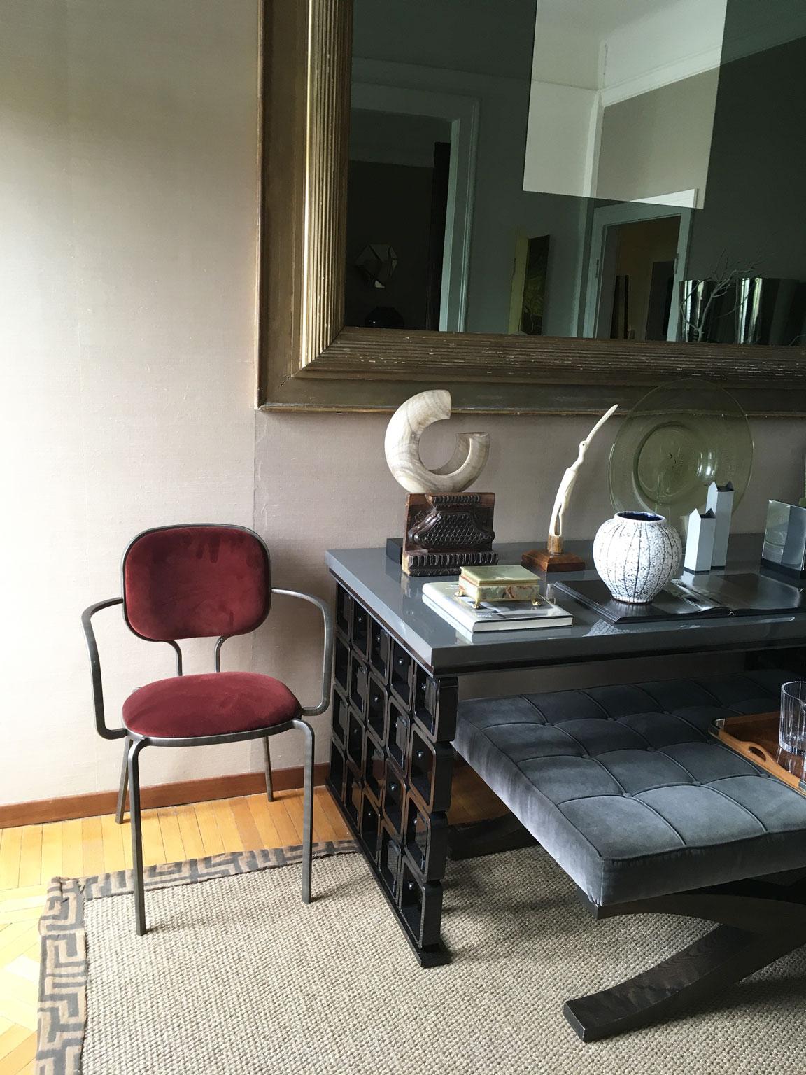 Italia Conjunto 8 Sillones de metal bruñido y terciopelo by Ghidini 1961 en venta 11