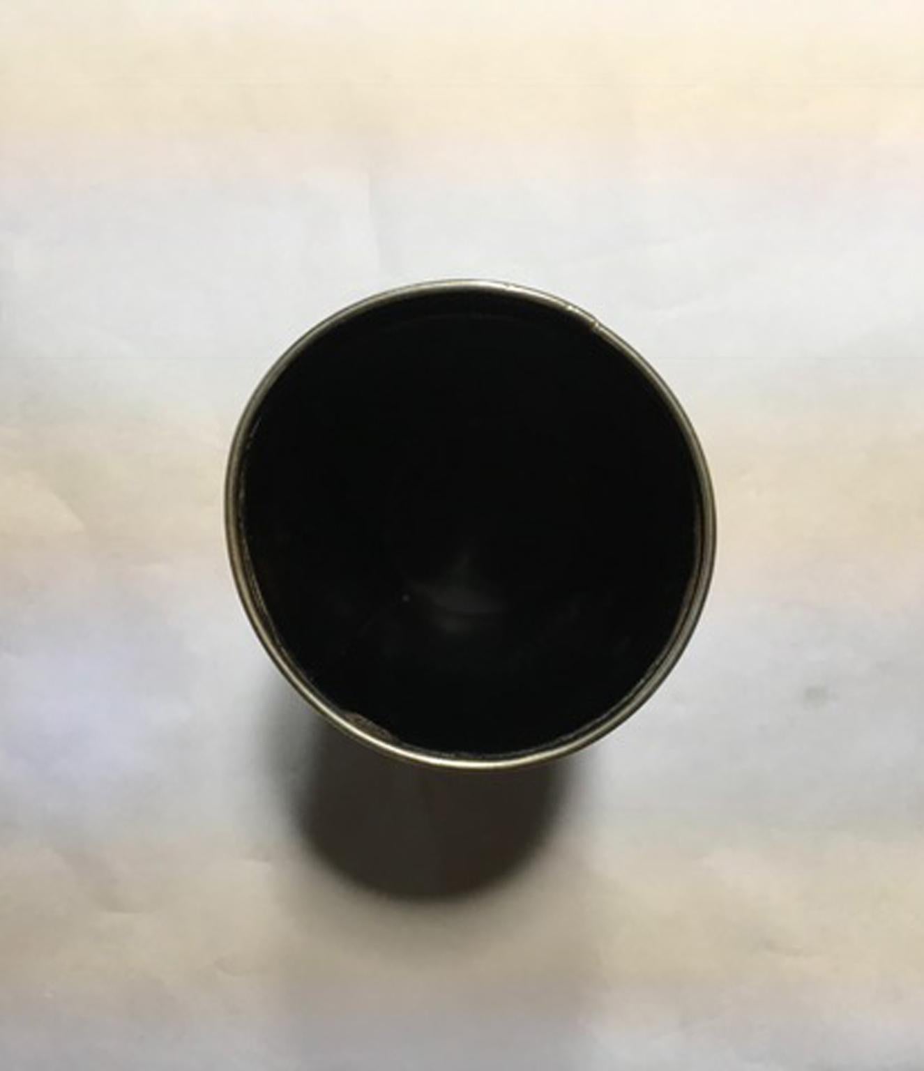 XXIe siècle et contemporain Italie - Ensemble de deux bols en fausse corne noire et métal chromé de style montagneux en vente