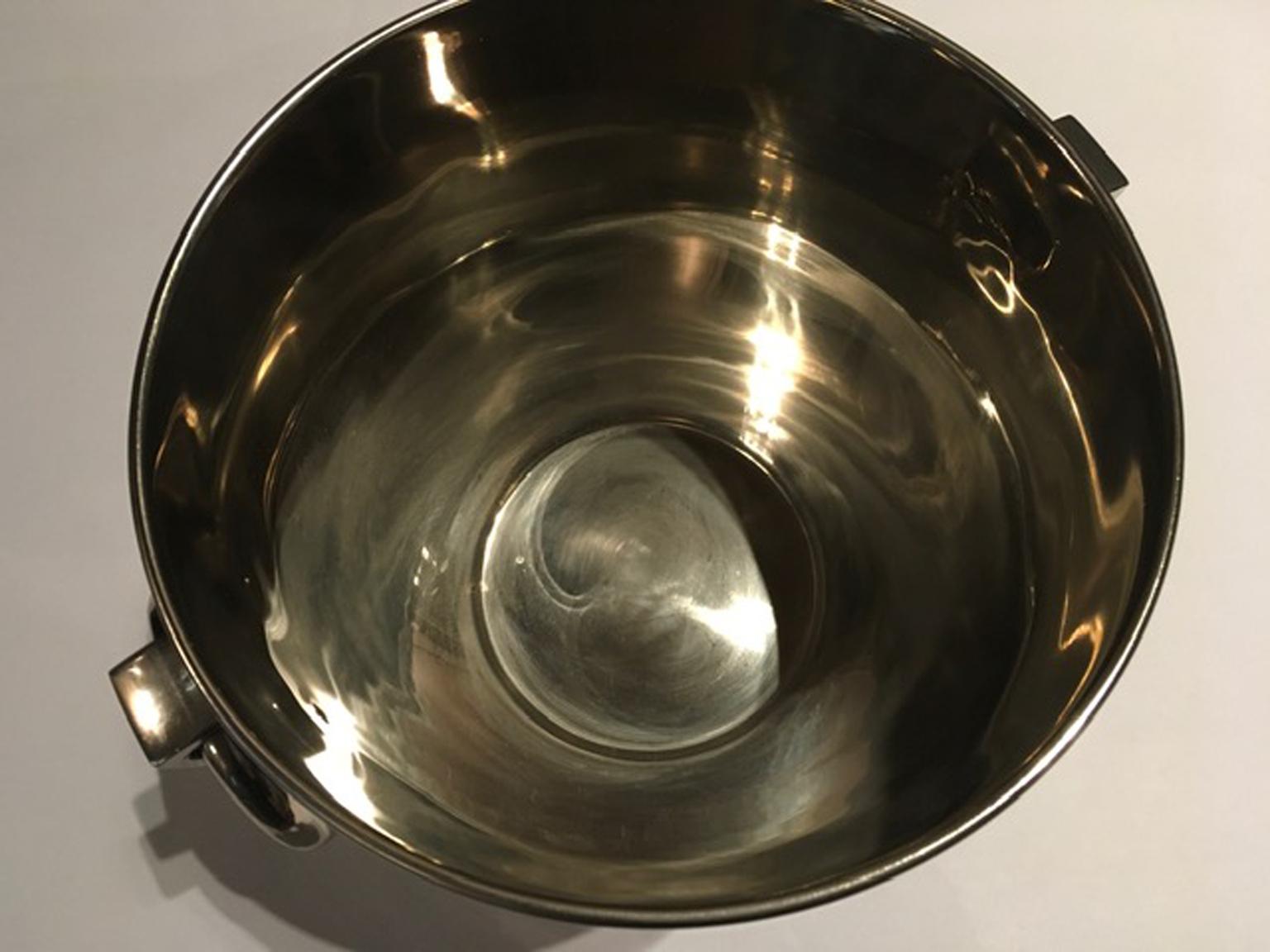 Italy Silver Plated Ice Bucket with Rings In New Condition For Sale In Brescia, IT