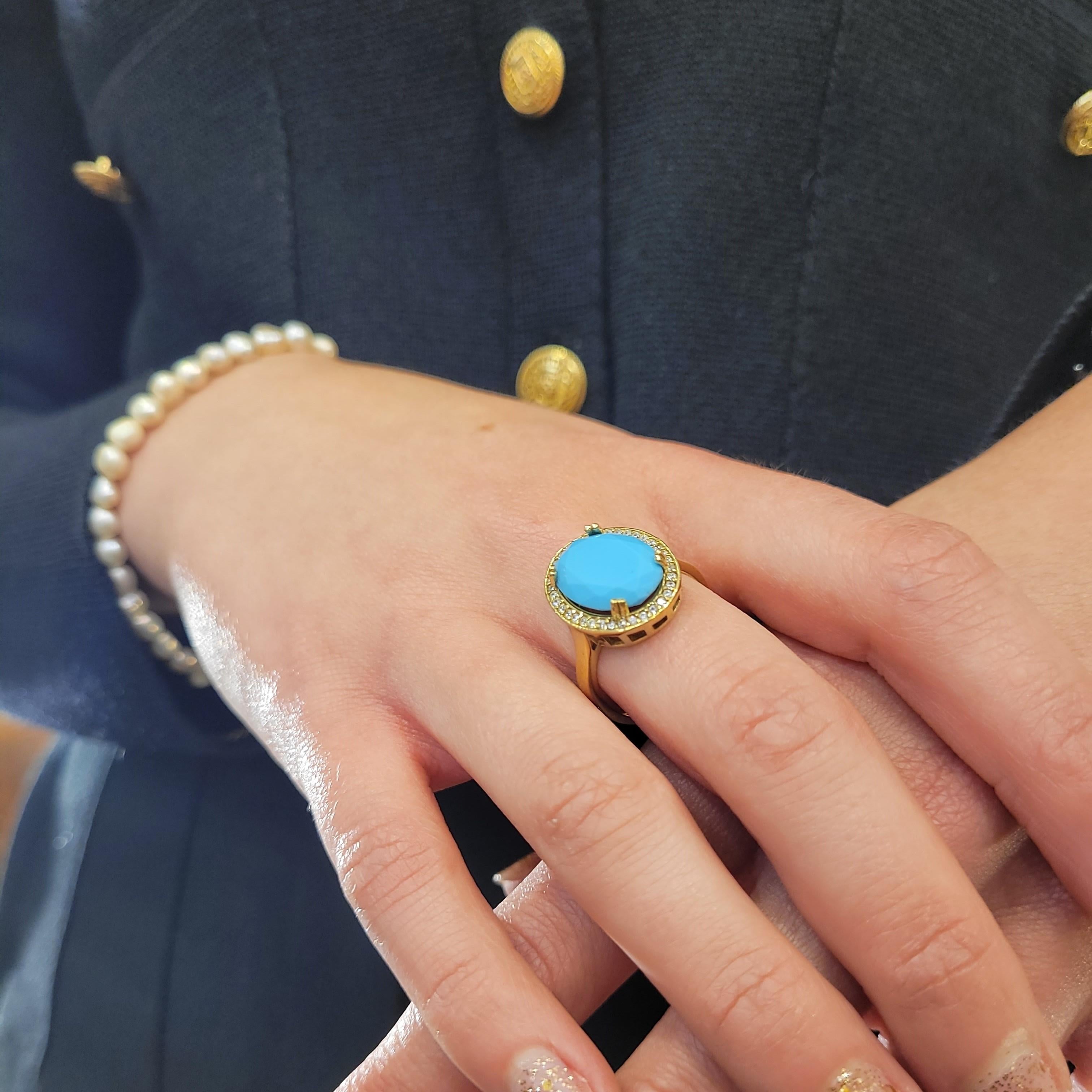 Aesthetic Movement Italy Silver Turquoise central stone and zircons ring , engagement ring For Sale