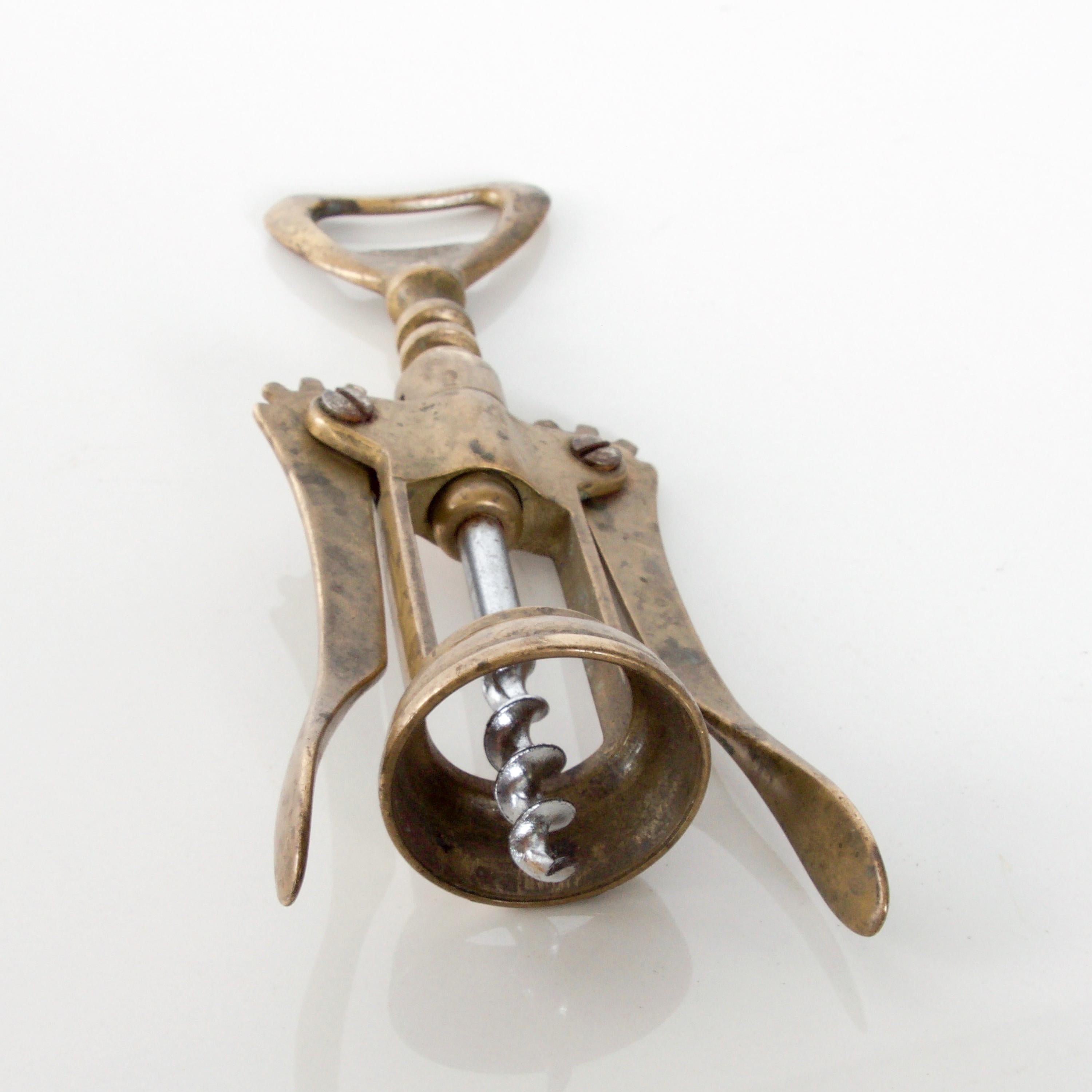 Italy Stylish Brass Bottle Opener Wine Corkscrew 1960s Modern Vintage at 1stDibs brass wine