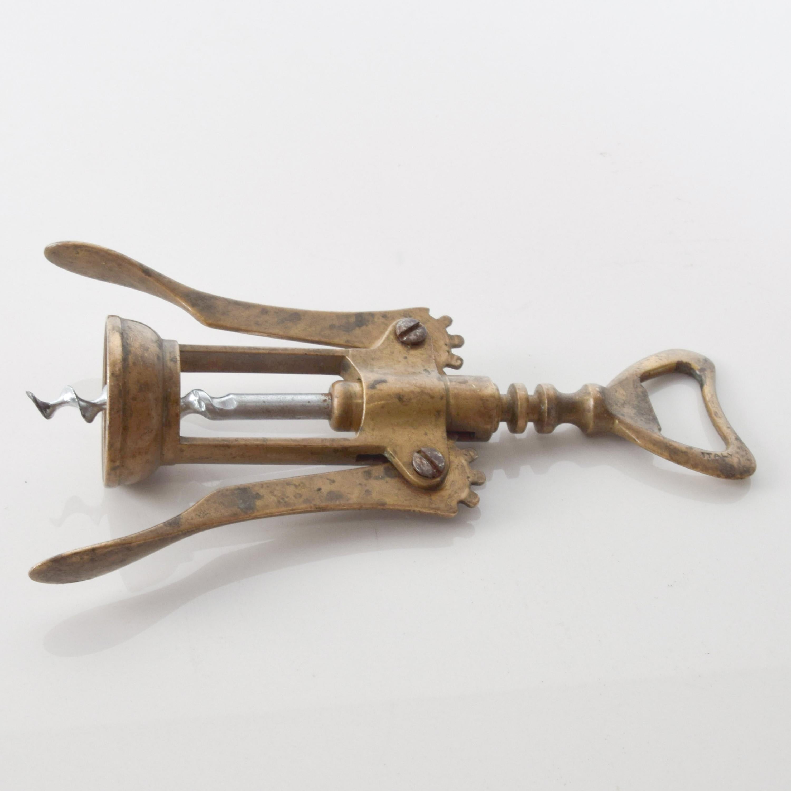 vintage brass corkscrew
