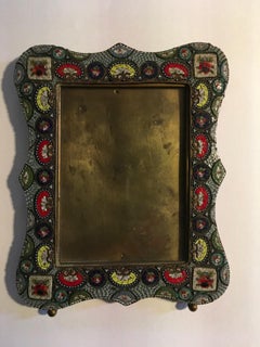 Italy Murano Late 19th Century Multicolors Murrine in Baroque Style Photo Frame