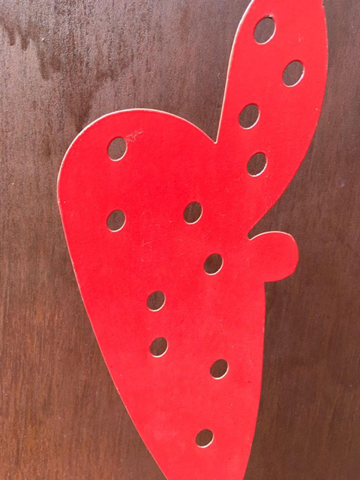 Cactus rouge en fer forgé Italie pour décoration de jardin en vente 9