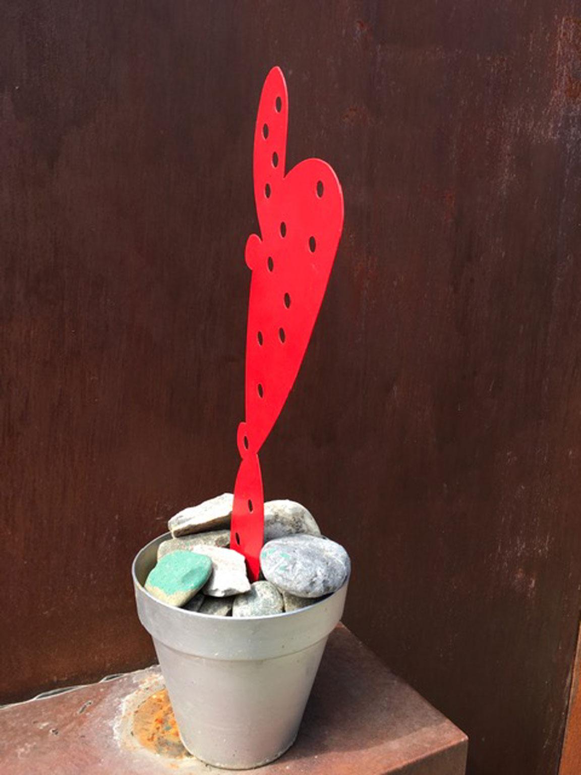 Cactus rouge en fer forgé Italie pour décoration de jardin en vente 12