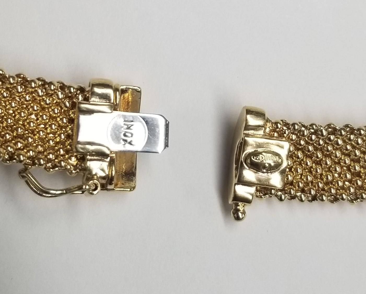 Italie Xoni Sterling 2Pc. Set collier plaqué or jaune 18k et boucles d'oreilles assorties Excellent état - En vente à Los Angeles, CA