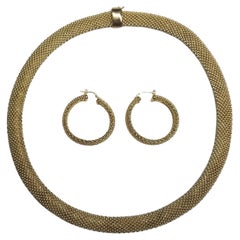 Italia Xoni Sterling 2Pc. Set collana e orecchini coordinati placcati oro giallo 18k