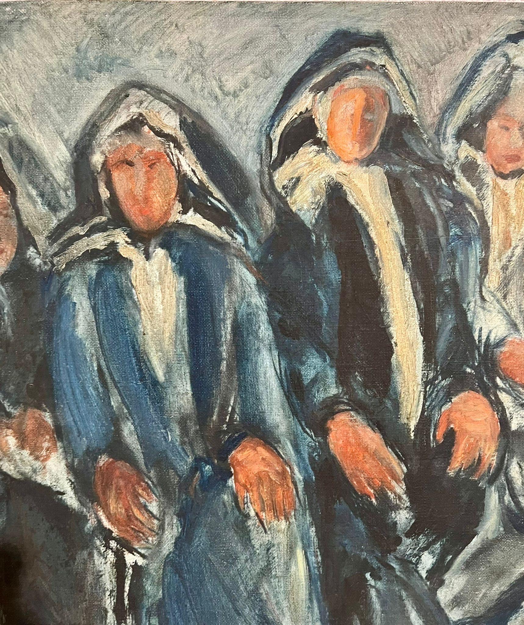 Rare Jewish Yemenite Family Oil Painting Israeli Judaica Itamar Siani For Sale 10