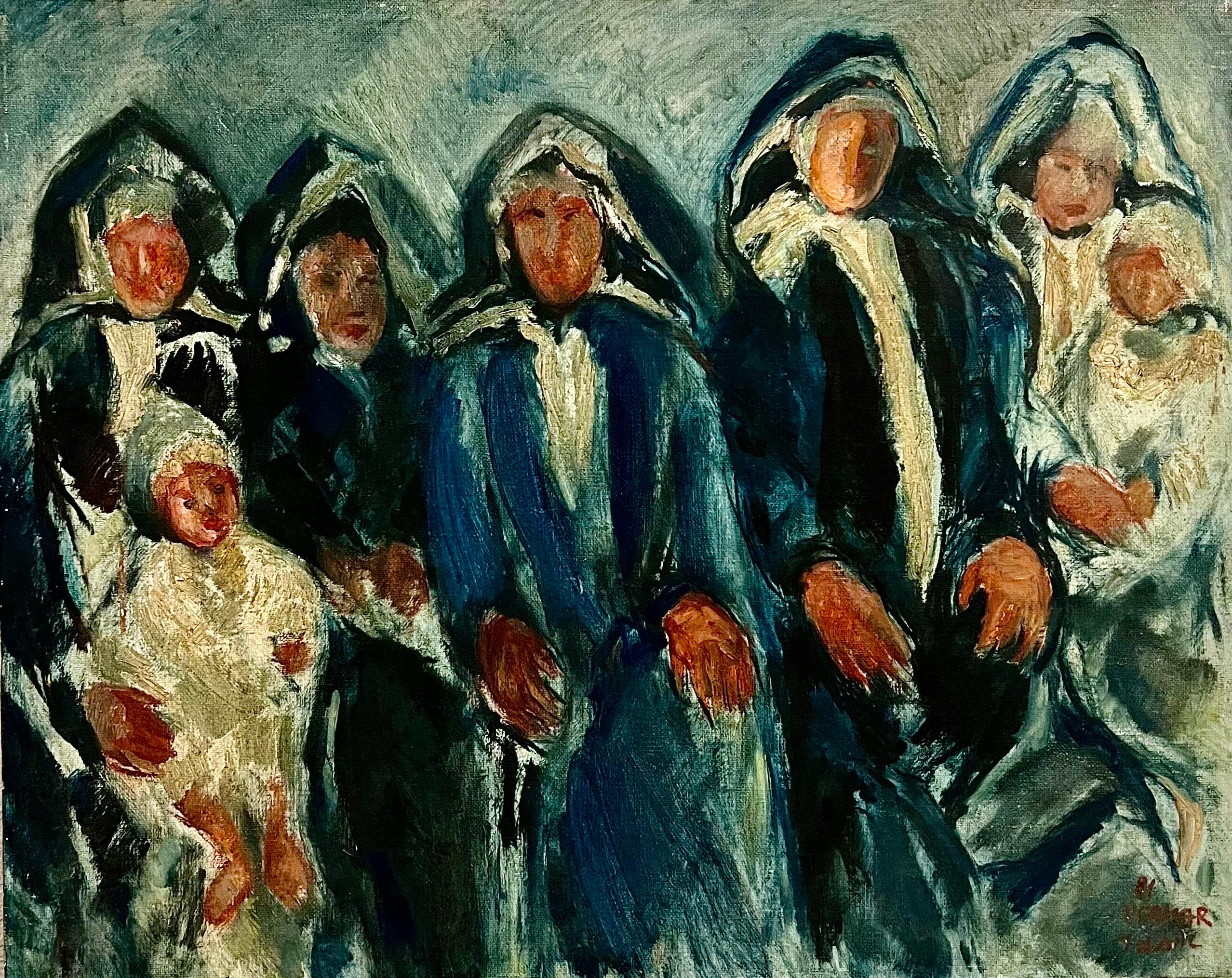 Rare peinture à l'huile de la famille juive yéménite Itamar Siani, israélienne en vente 1