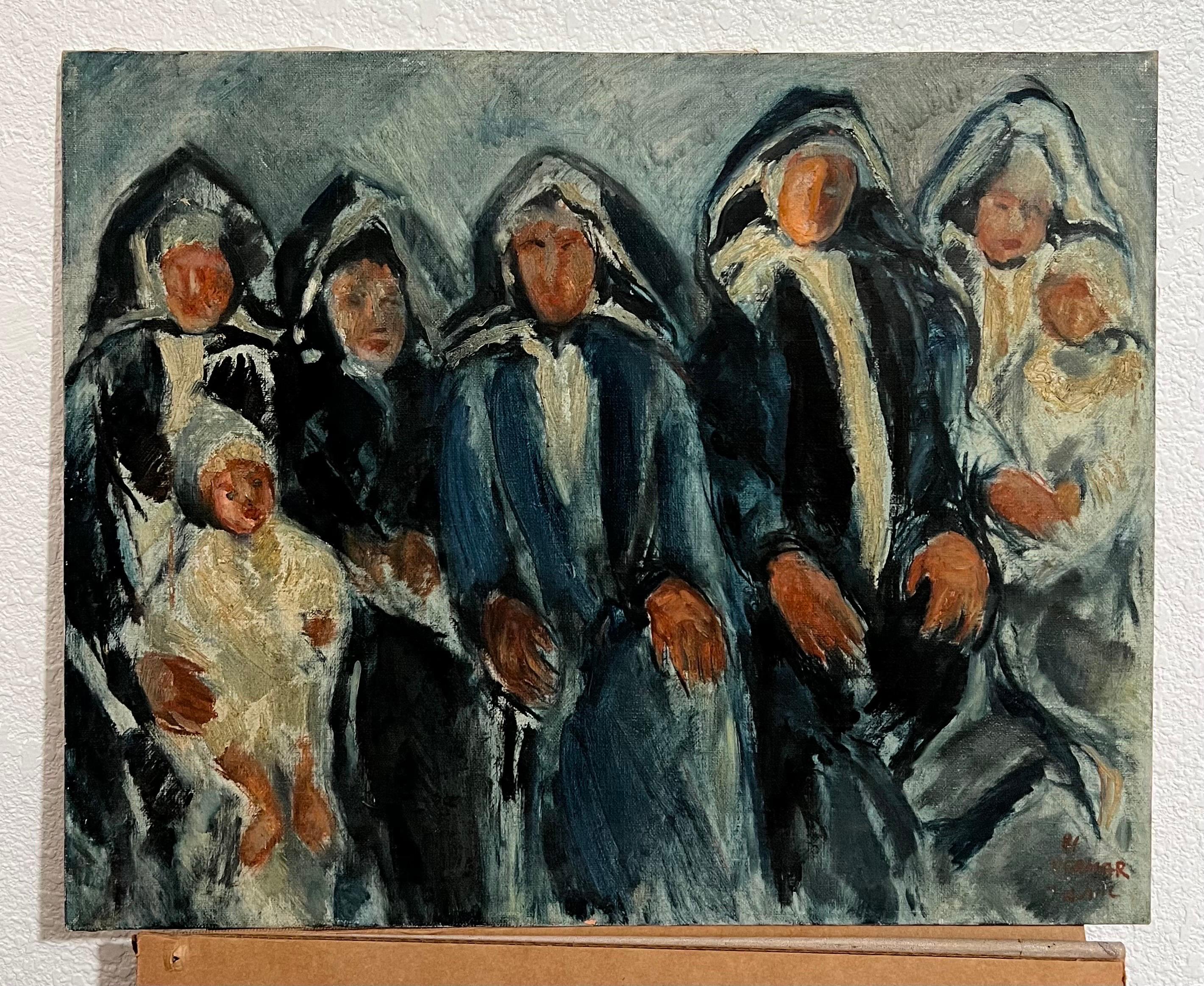 Rare peinture à l'huile de la famille juive yéménite Itamar Siani, israélienne en vente 2
