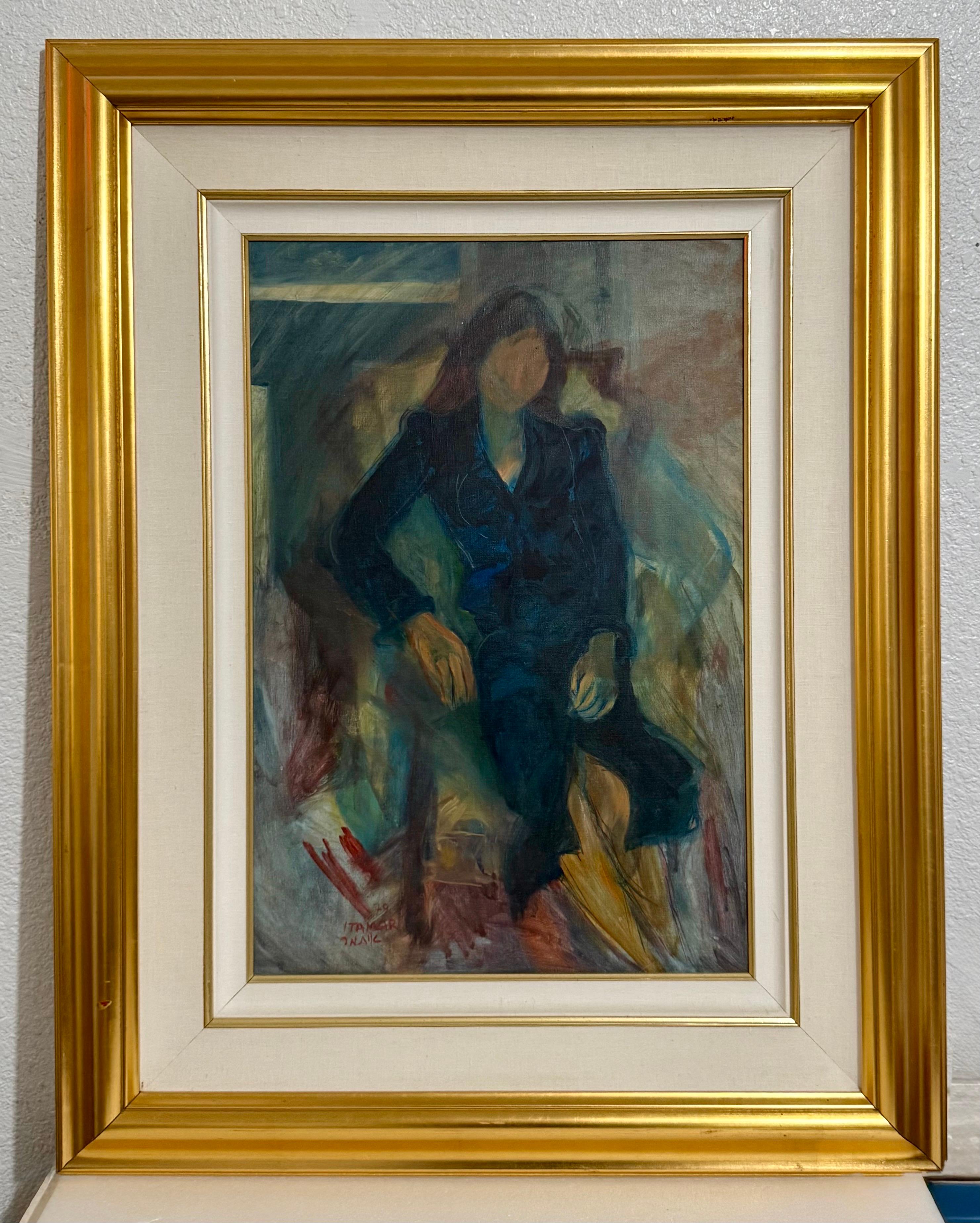 Seltene jüdische jemenitische Frau Ölgemälde Israelisches Mädchen Judaica Itamar Siani im Angebot 9