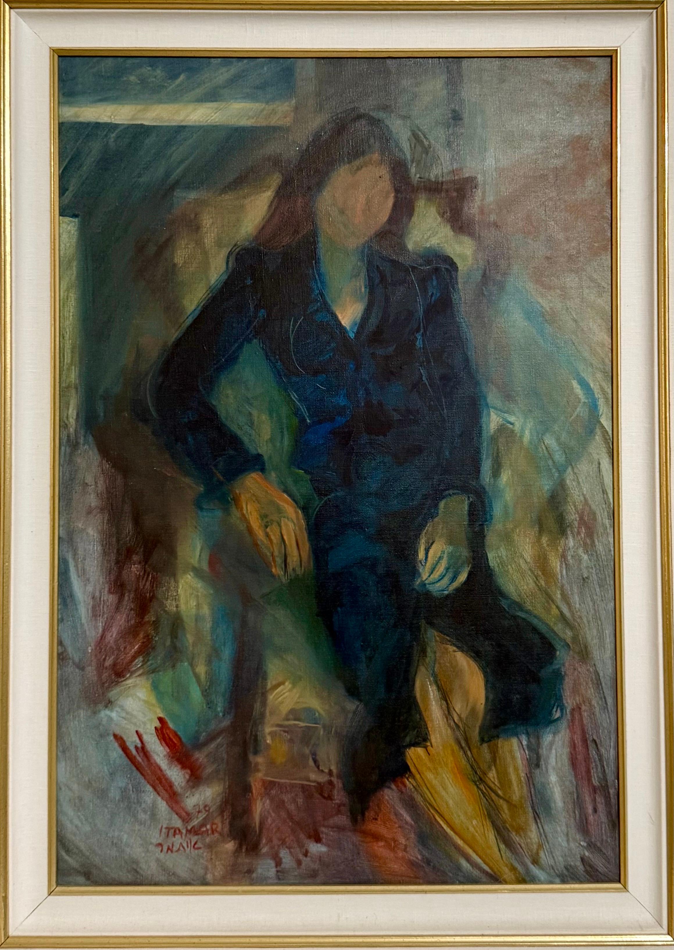 Seltene jüdische jemenitische Frau Ölgemälde Israelisches Mädchen Judaica Itamar Siani im Angebot 2