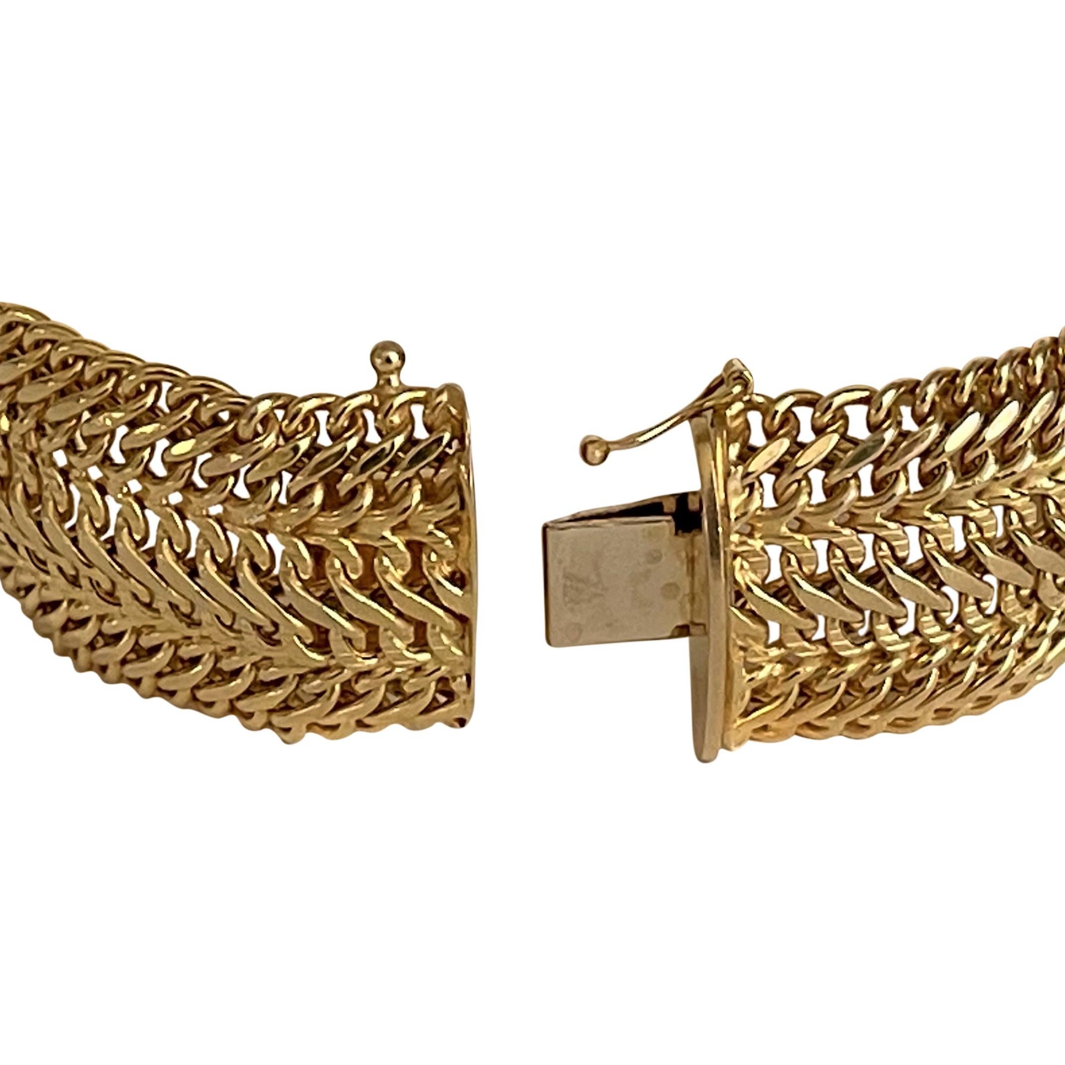Itaor 14 Karat Yellow Gold Ladies Wide Fancy Curb Link Bracelet 1