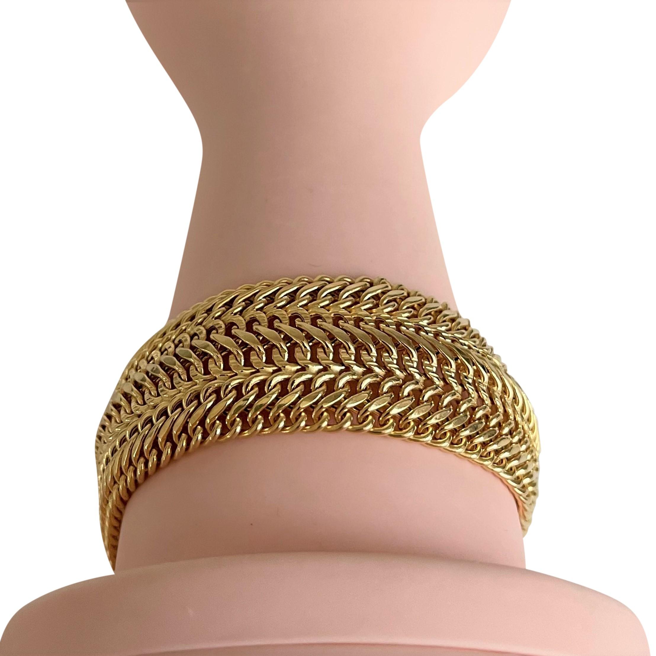 Itaor 14 Karat Yellow Gold Ladies Wide Fancy Curb Link Bracelet 3