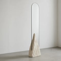 Iter Unique Floor Mirror in Puebla Travertine Stone by Andres Monnier
