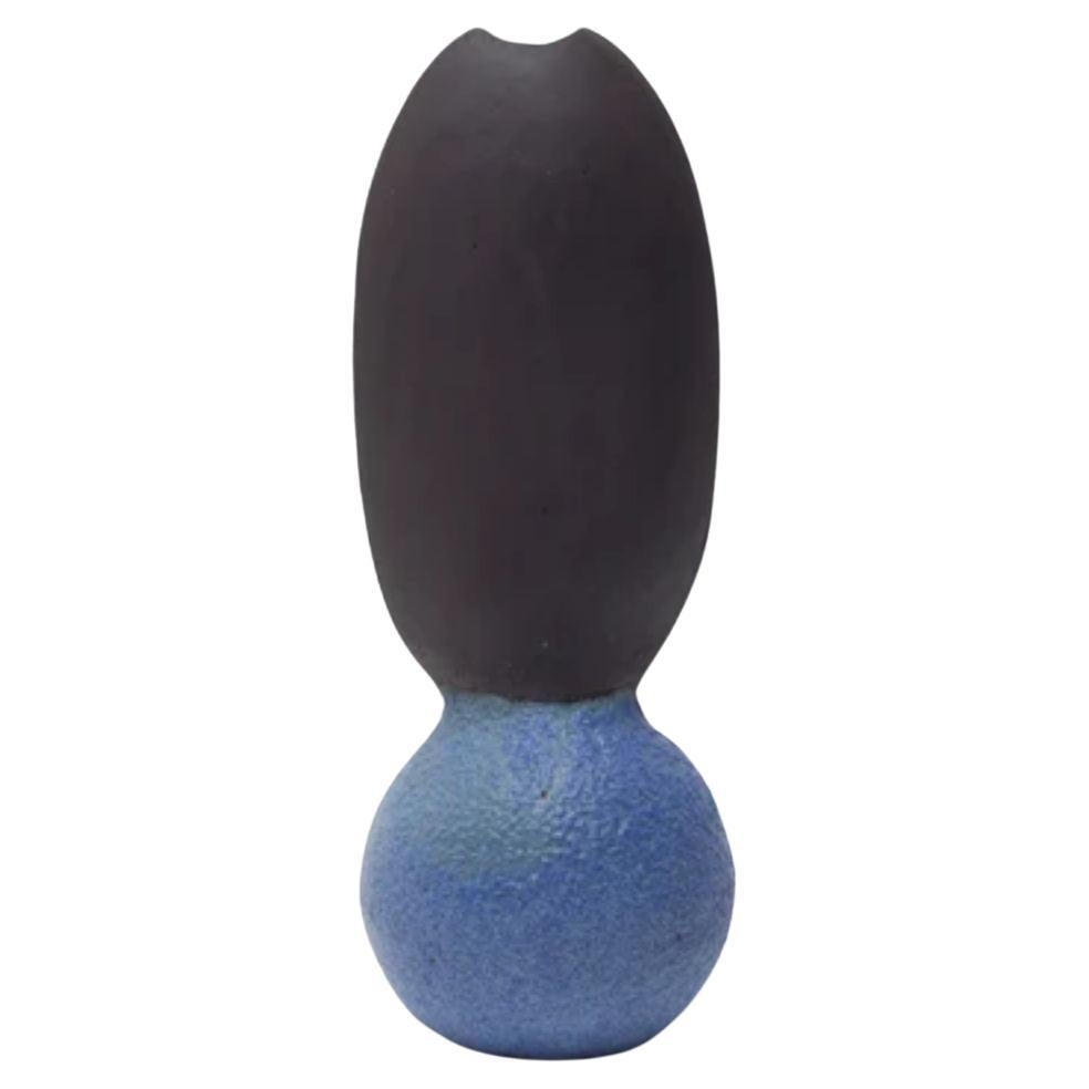 Itera Black And Blue Single Vase by Ia Kutateladze For Sale