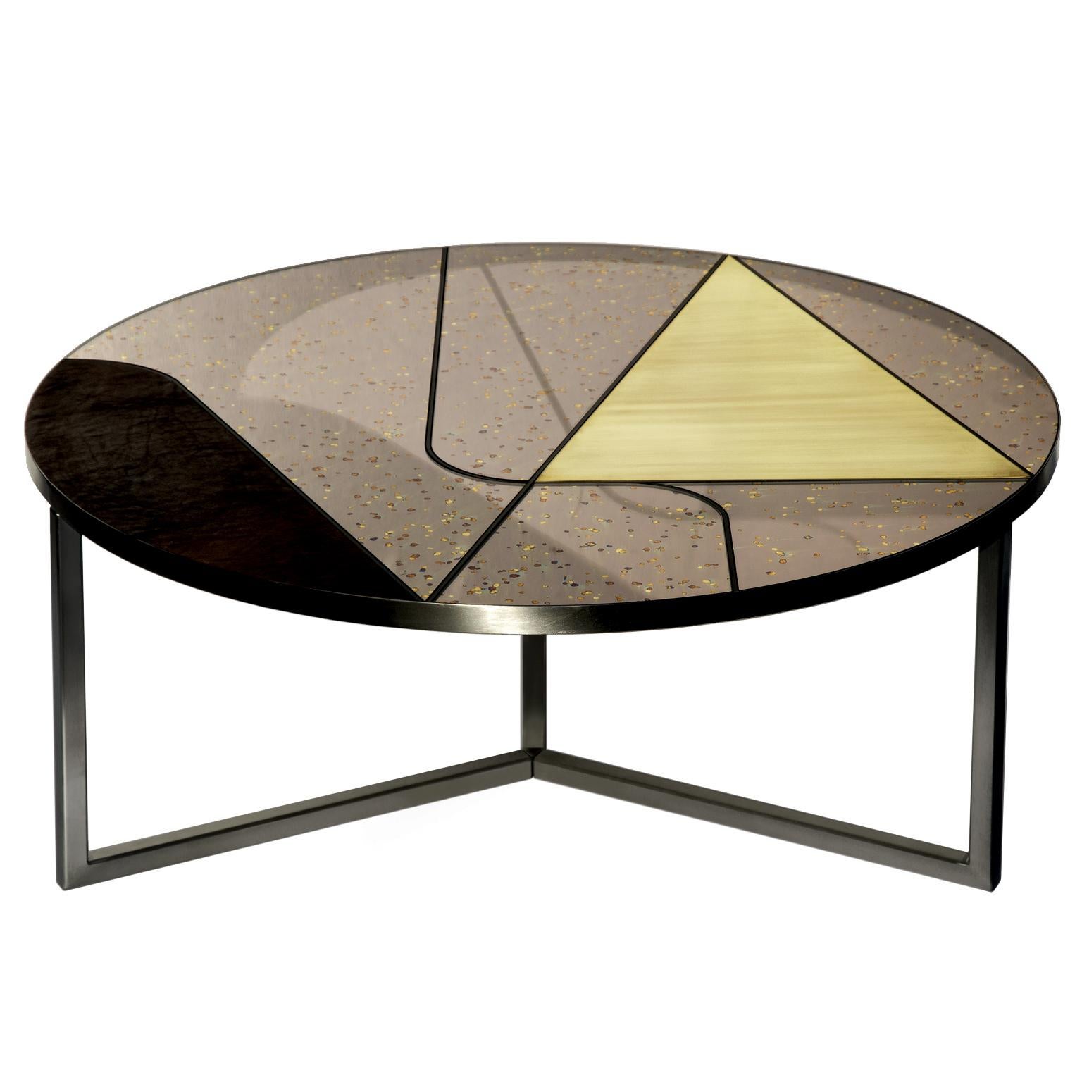Moderne Itinera Polvere di Stelle Table basse par Atlasproject Acier inoxydable laiton brossé en vente