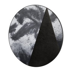 Itinera Res Lunare I Wall Mirror by Atlasproject Black Geniune Leather