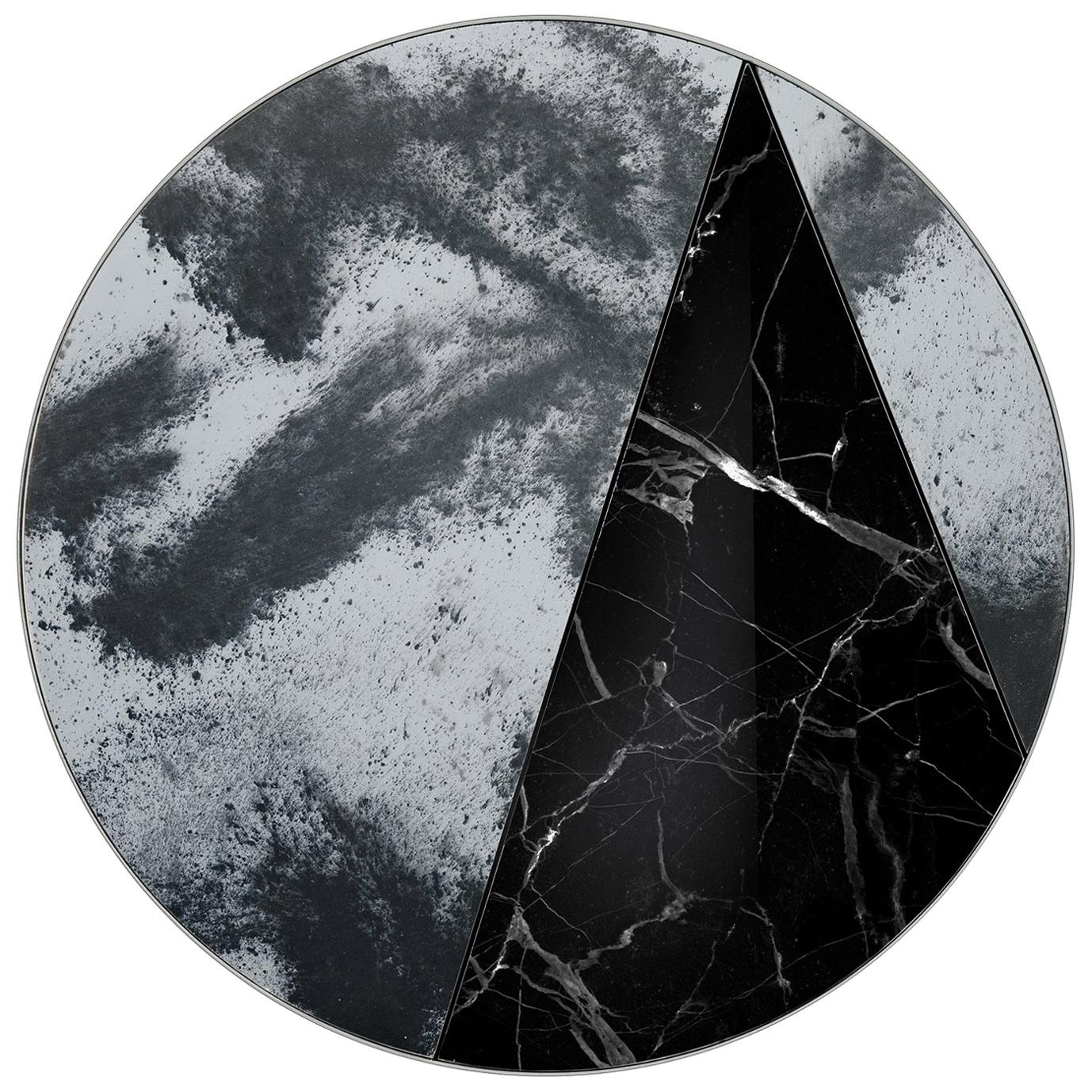 Itinera Res Lunare V 80 Mirror by Atlasproject Black Marquinia marble 