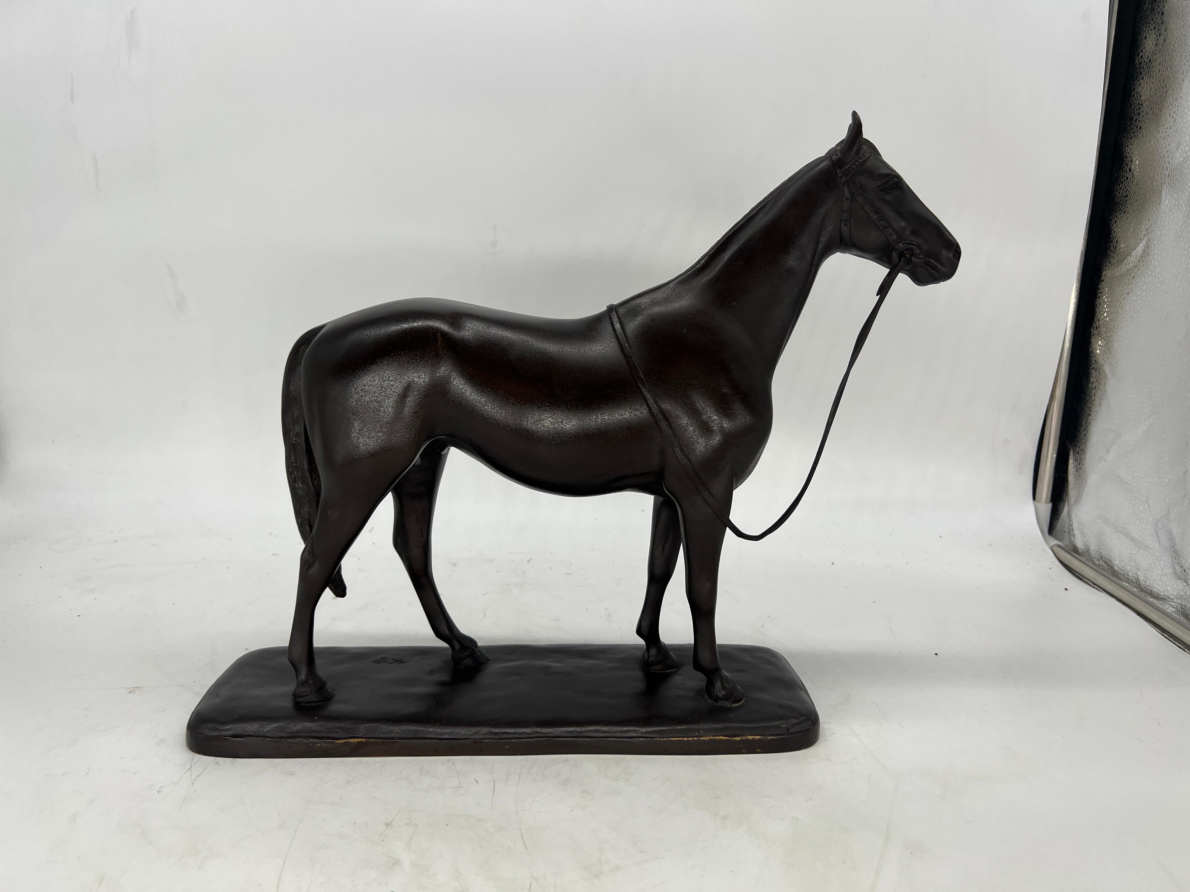 Japonisme Ito Kunio, Japanese Bronze Equestrian Sculpture Signed Meiji Emperor's Horse For Sale