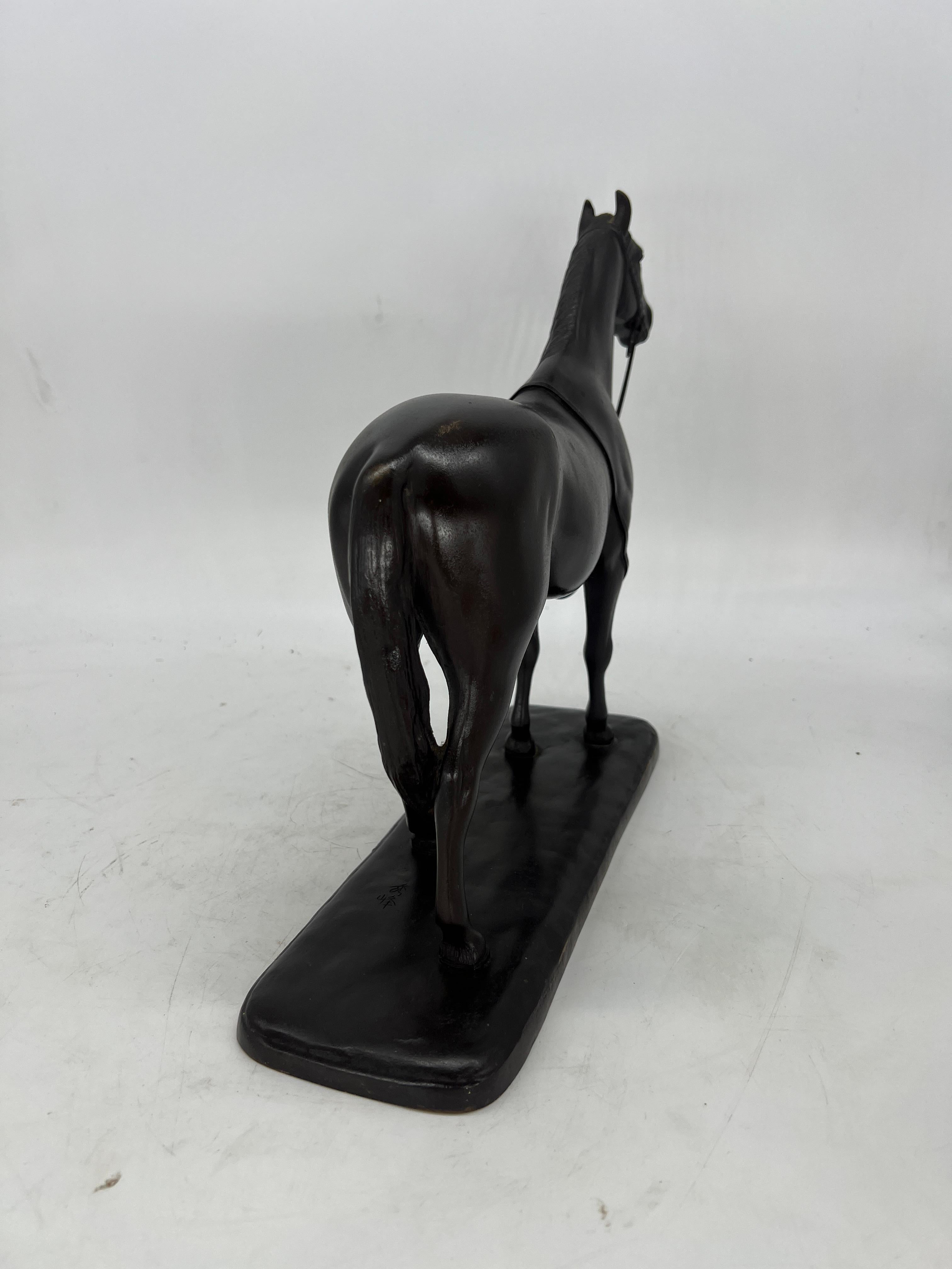 Ito Kunio, Japanese Bronze Equestrian Sculpture Signed Meiji Emperor's Horse In Good Condition For Sale In Atlanta, GA