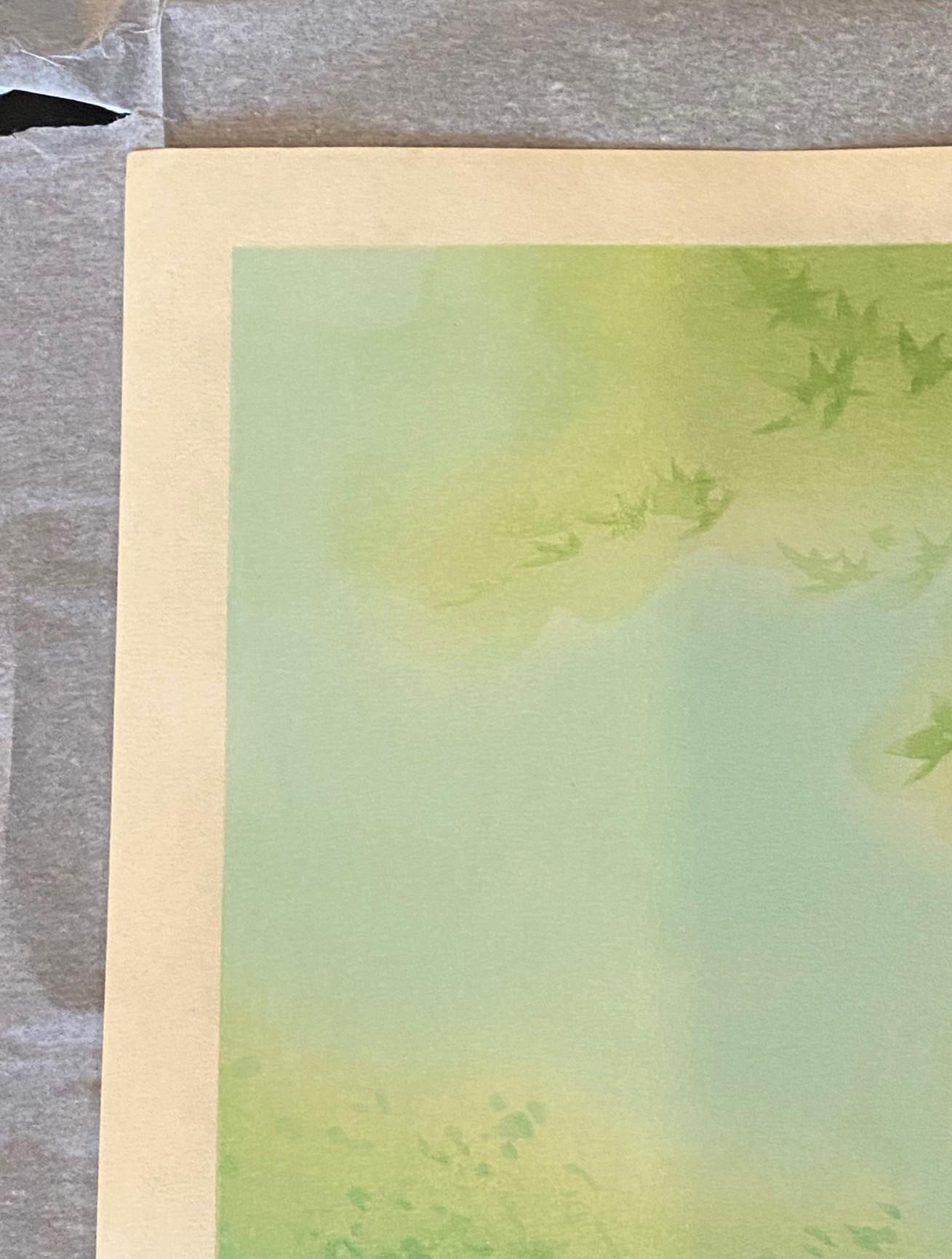 Ito Shinsui Japanischer Garten mit Holzschnitt-Druck in limitierter Auflage im frühen Sommer im Angebot 4