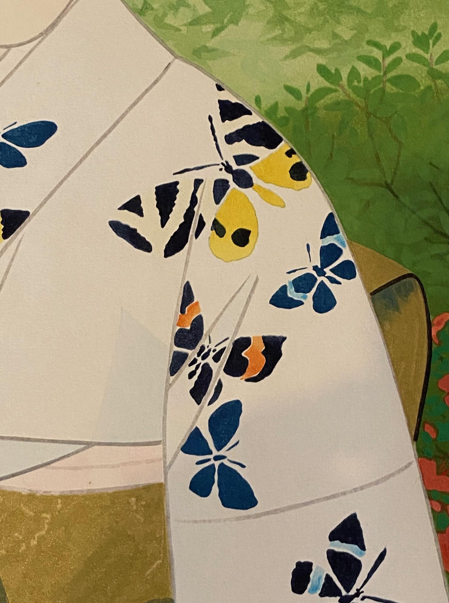 Ito Shinsui Japanischer Garten mit Holzschnitt-Druck in limitierter Auflage im frühen Sommer im Angebot 10