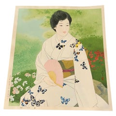 Ito Shinsui Limited Edition Japanese Woodblock Print Garden in Early Summer
