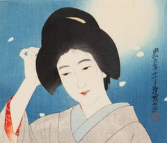 Ito Shinsui, Original Japanese Woodblock Print, Shin Hanga, Moon, Beauty Ukiyo-e