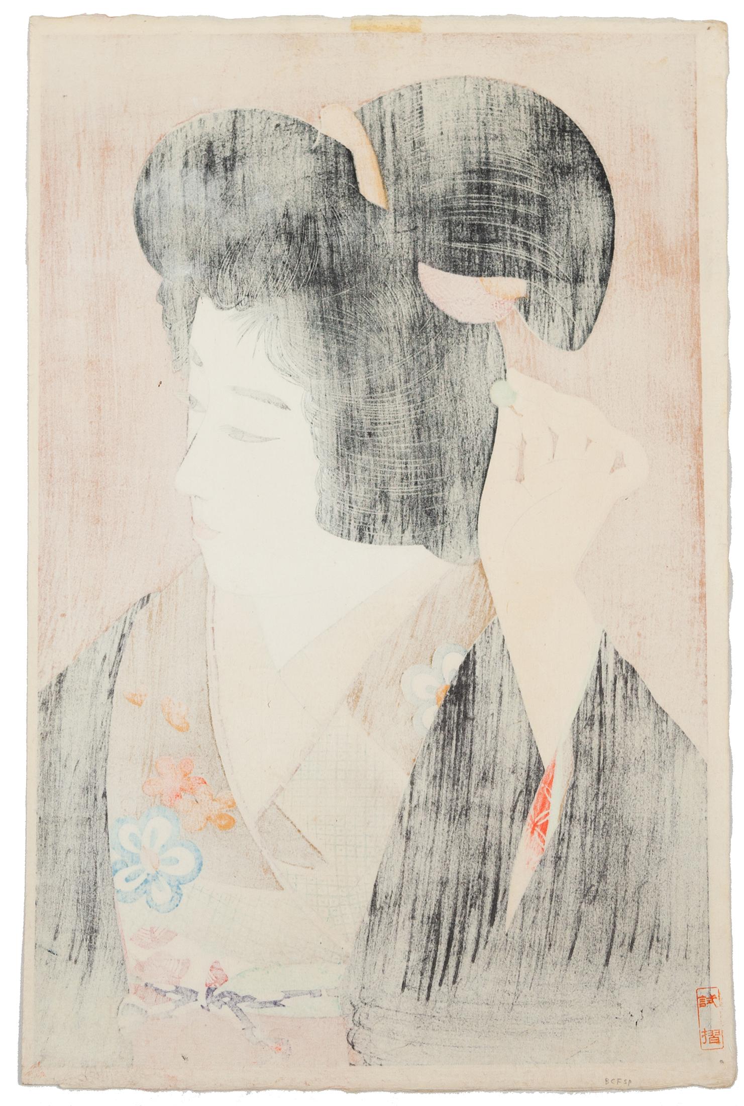 Ito Shinsui, Shin Hanga, Original Japanese Woodblock Print, Beauty, Traditional For Sale 3