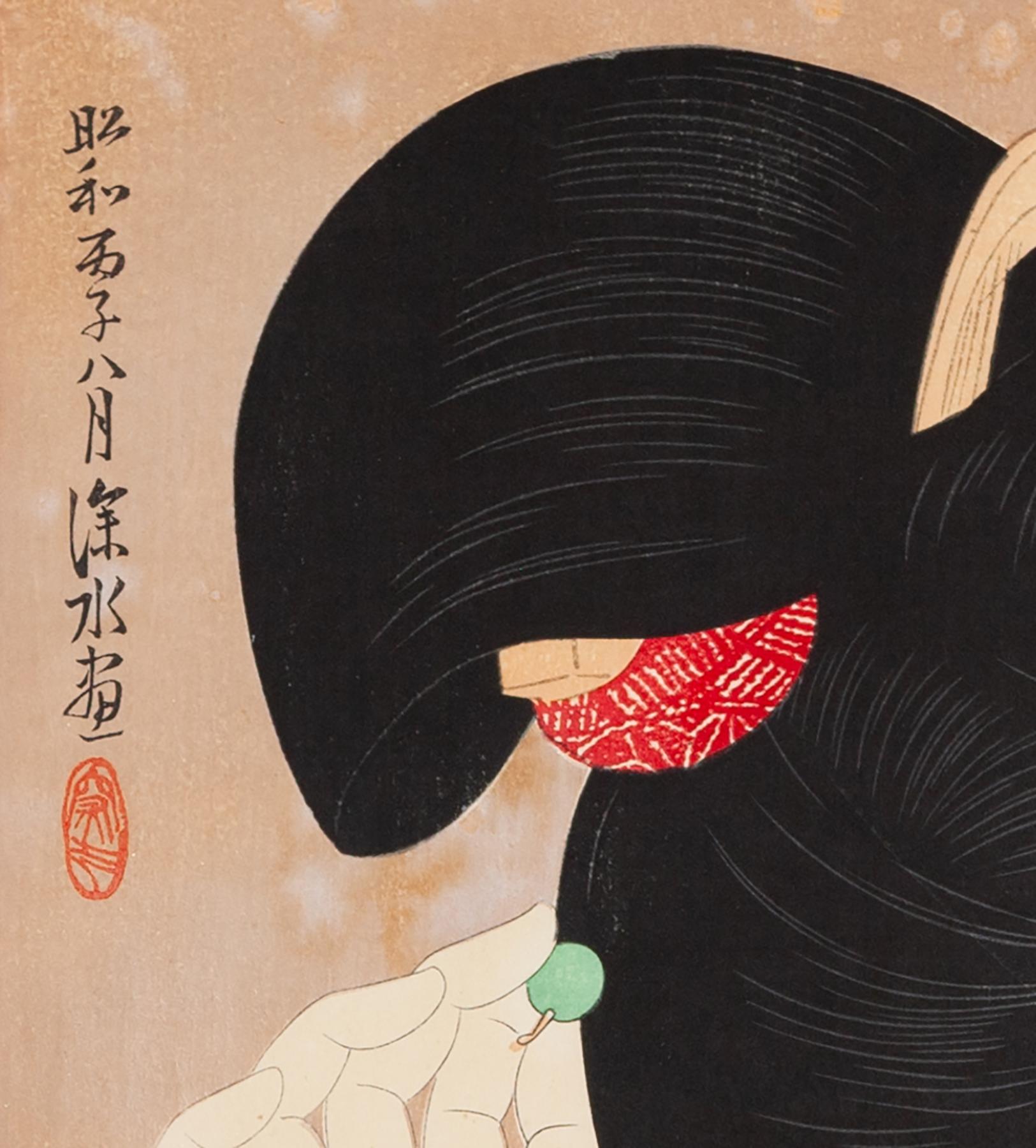 Ito Shinsui, Shin Hanga, Original Japanese Woodblock Print, Beauty, Traditional For Sale 1