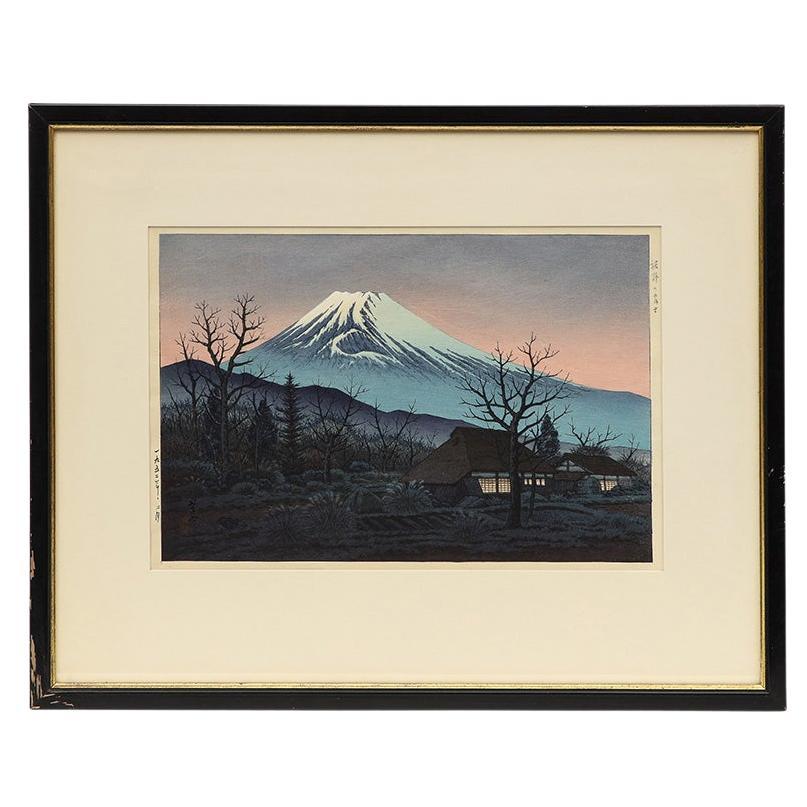 Ito Takashi Lanscape Woodblock Print, "Mt. Fuji from Susono", Signed For Sale