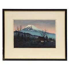 Ito Takashi Lanscape Woodblock Print, "Mt. Fuji from Susono", Signed