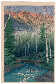 Akeyuku Takegawa (Takegawa River at Dawn) — Japanese woodblock print