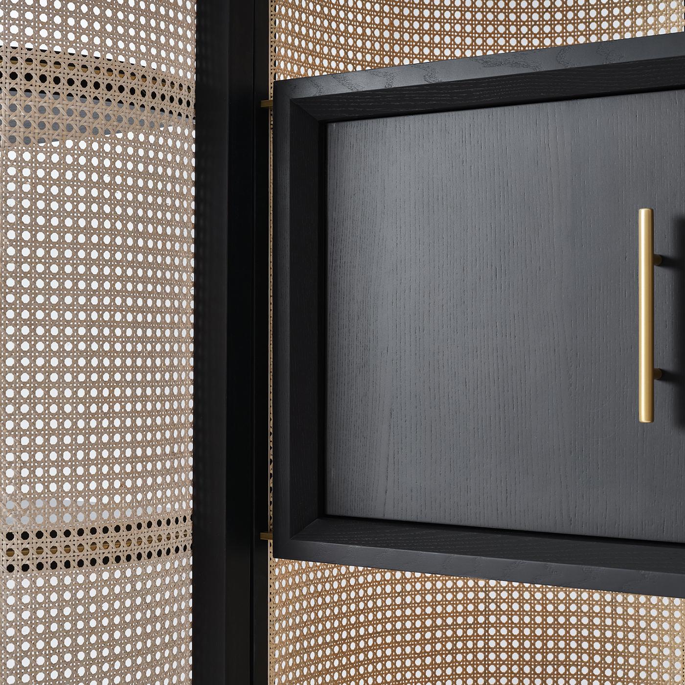 Itoku Vienna Straw & Moka-Finished Ash Bookcase by Black Tie #2 In New Condition For Sale In Milan, IT