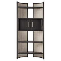 Itoku Vienna Straw & Moka-Finished Ash Bookcase by Black Tie #3